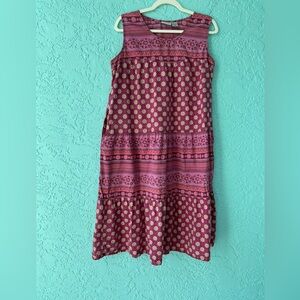 Vermont Country Store Sleeveless Cotton Tiered Dress size Large
